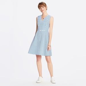 Draper James Sailor Stripe V-Neck Sleeveless Love Circle Dress